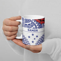 Personalised Toa Samoa Rugby Spirit Ceramic Mug White Samoan Tribal Pattern - Polynesian Pride
