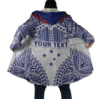Personalised Toa Samoa Rugby Spirit Cloak White Samoan Tribal Pattern - Polynesian Pride