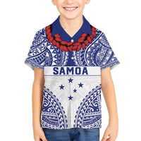 Personalised Toa Samoa Rugby Spirit Family Matching Long Sleeve Bodycon Dress and Hawaiian Shirt White Samoan Tribal Pattern - Polynesian Pride
