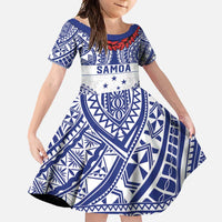 Personalised Toa Samoa Rugby Spirit Family Matching Mermaid Dress and Hawaiian Shirt White Samoan Tribal Pattern - Polynesian Pride