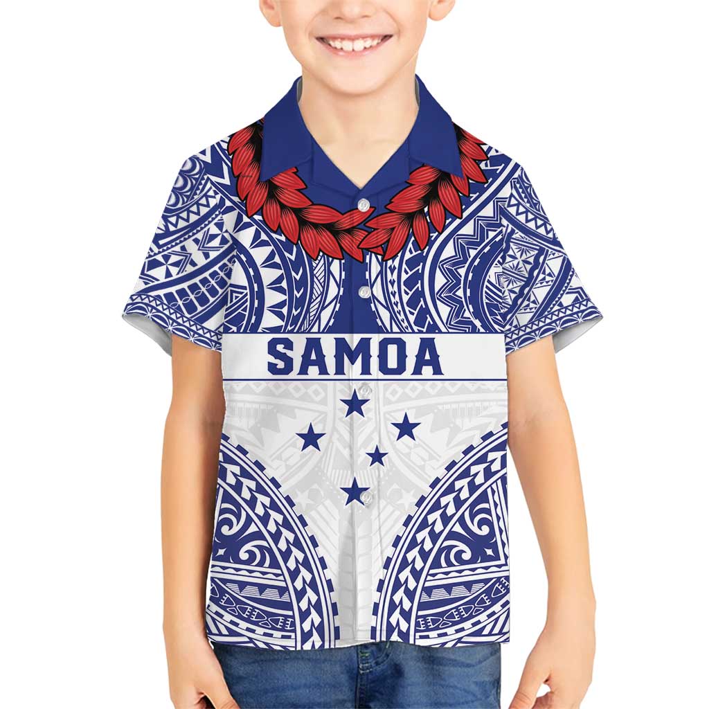 Personalised Toa Samoa Rugby Spirit Family Matching Off Shoulder Short Dress and Hawaiian Shirt White Samoan Tribal Pattern - Polynesian Pride