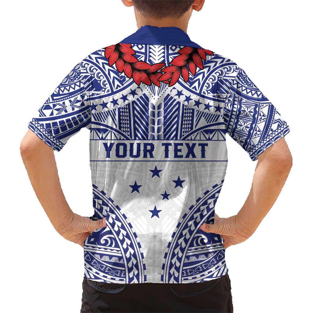 Personalised Toa Samoa Rugby Spirit Family Matching Short Sleeve Bodycon Dress and Hawaiian Shirt White Samoan Tribal Pattern - Polynesian Pride