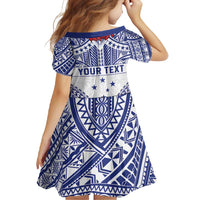 Personalised Toa Samoa Rugby Spirit Family Matching Summer Maxi Dress and Hawaiian Shirt White Samoan Tribal Pattern - Polynesian Pride