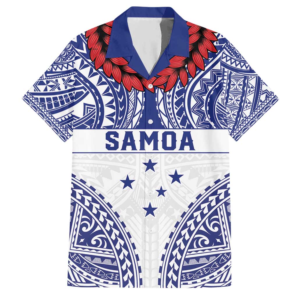 Personalised Toa Samoa Rugby Spirit Hawaiian Shirt White Samoan Tribal Pattern - Polynesian Pride
