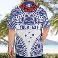 Personalised Toa Samoa Rugby Spirit Hawaiian Shirt White Samoan Tribal Pattern - Polynesian Pride