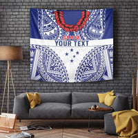 Personalised Toa Samoa Rugby Spirit Tapestry White Samoan Tribal Pattern - Polynesian Pride