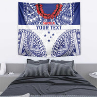 Personalised Toa Samoa Rugby Spirit Tapestry White Samoan Tribal Pattern - Polynesian Pride