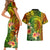 Polynesia Couples Matching Short Sleeve Bodycon Dress and Hawaiian Shirt Pasifika Tribal with Tropical Flowers LT9 - Polynesian Pride