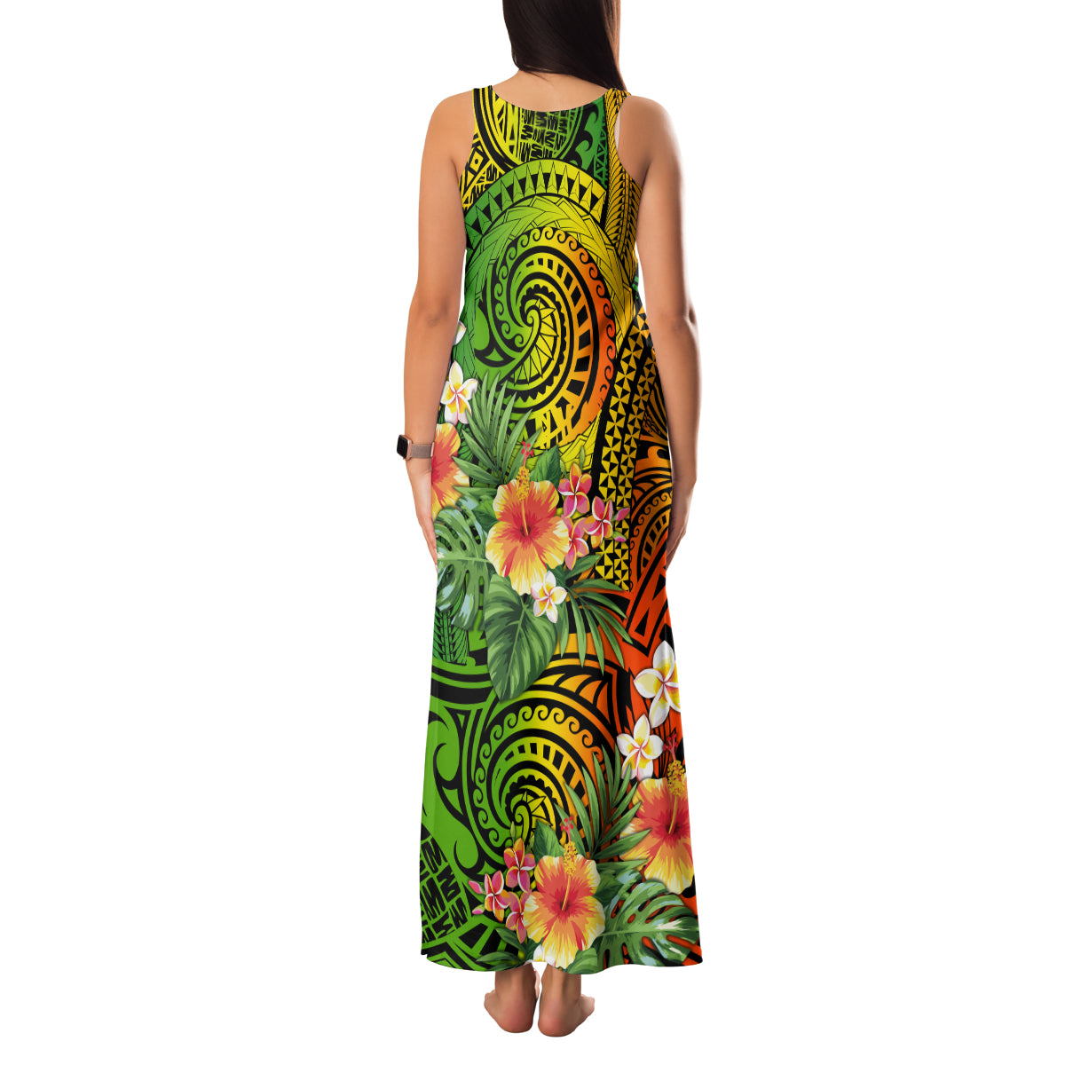 Polynesia Family Matching Tank Maxi Dress and Hawaiian Shirt Pasifika Tribal with Tropical Flowers LT9 - Polynesian Pride