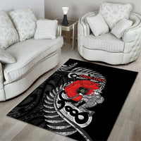 ANZAC Day Aotearoa Silver Fern Maori Personalised Area Rug