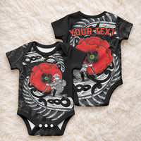 ANZAC Day Aotearoa Silver Fern Maori Personalised Baby Onesie LT9 - Polynesian Pride