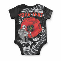 ANZAC Day Aotearoa Silver Fern Maori Personalised Baby Onesie LT9 - Polynesian Pride