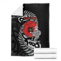 ANZAC Day Aotearoa Silver Fern Maori Personalised Blanket