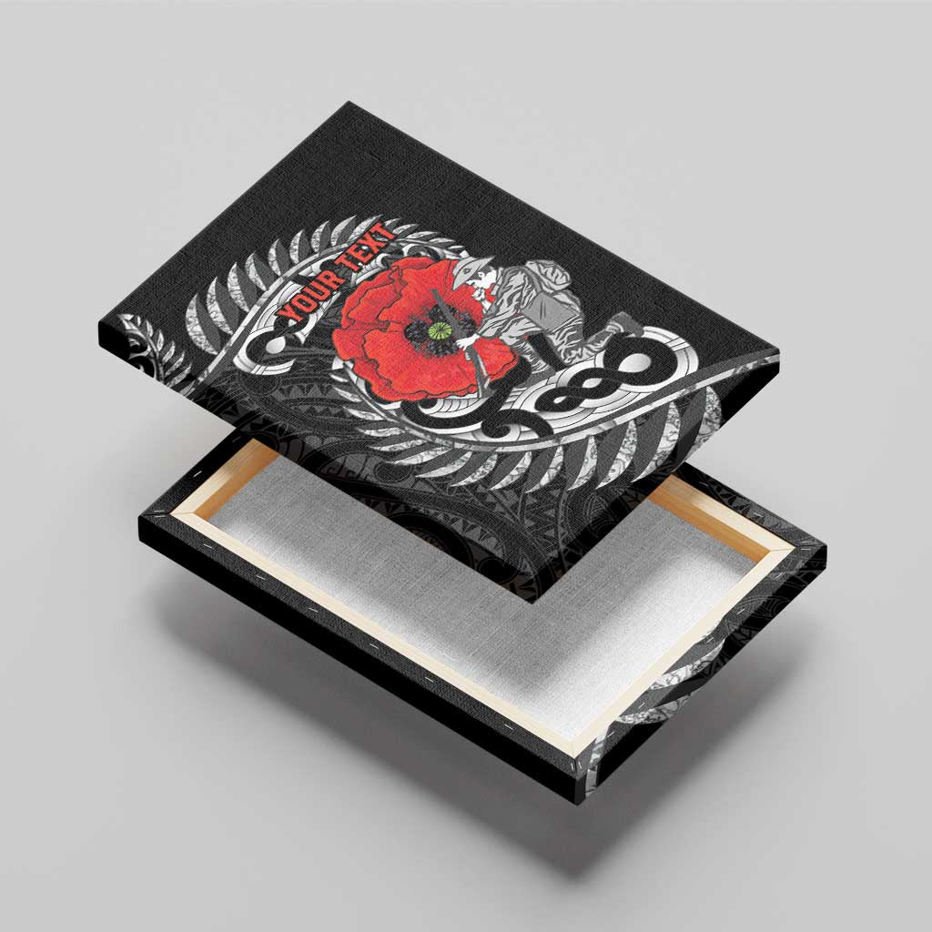 ANZAC Day Aotearoa Silver Fern Maori Personalised Canvas Wall Art