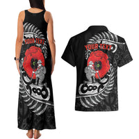 ANZAC Day Aotearoa Silver Fern Maori Personalised Couples Matching Tank Maxi Dress and Hawaiian Shirt