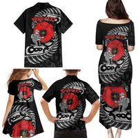 ANZAC Day Aotearoa Silver Fern Maori Personalised Family Matching Puletasi and Hawaiian Shirt LT9 - Polynesian Pride