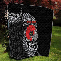 ANZAC Day Aotearoa Silver Fern Maori Personalised Quilt