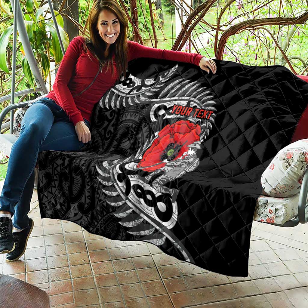 ANZAC Day Aotearoa Silver Fern Maori Personalised Quilt