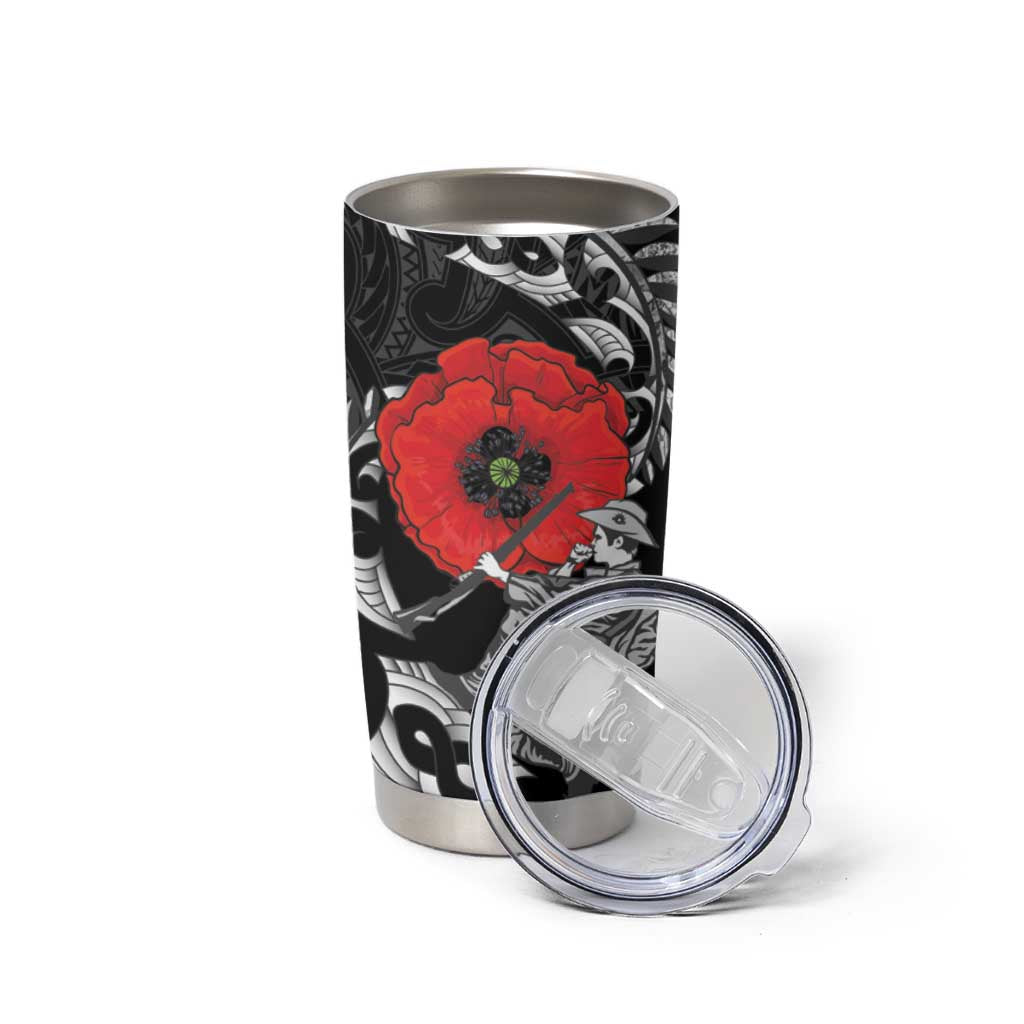 ANZAC Day Aotearoa Silver Fern Maori Personalised Tumbler Cup
