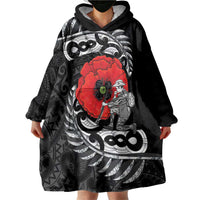 ANZAC Day Aotearoa Silver Fern Maori Personalised Wearable Blanket Hoodie