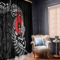 ANZAC Day Aotearoa Silver Fern Maori Personalised Window Curtain