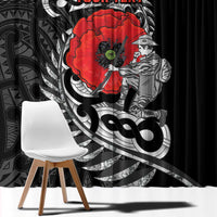 ANZAC Day Aotearoa Silver Fern Maori Personalised Window Curtain
