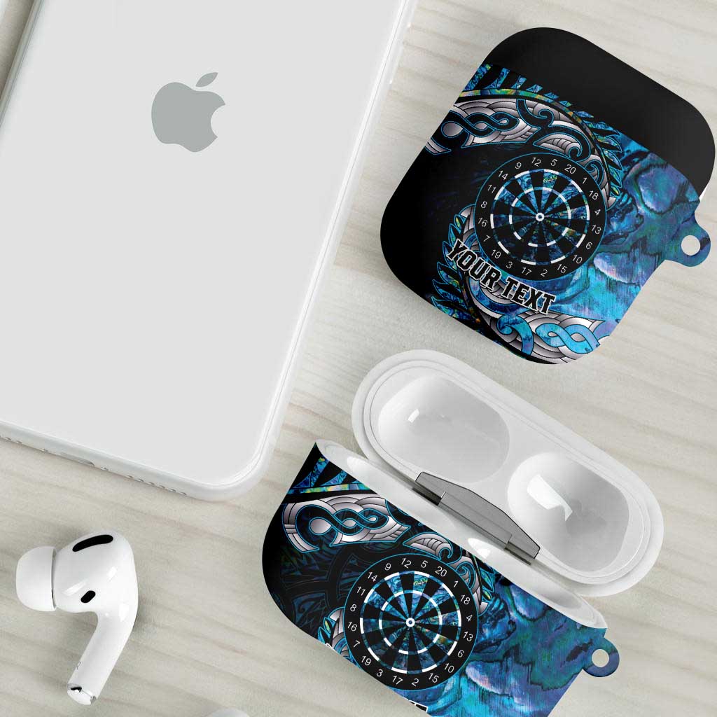New Zealand Darts Personalised AirPods Case Aotearoa Silver Fern Blue Papua Shell Spirit - Polynesian Pride