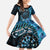 New Zealand Darts Personalised Family Matching Long Sleeve Bodycon Dress and Hawaiian Shirt Aotearoa Silver Fern Blue Papua Shell Spirit