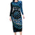 New Zealand Darts Personalised Family Matching Long Sleeve Bodycon Dress and Hawaiian Shirt Aotearoa Silver Fern Blue Papua Shell Spirit