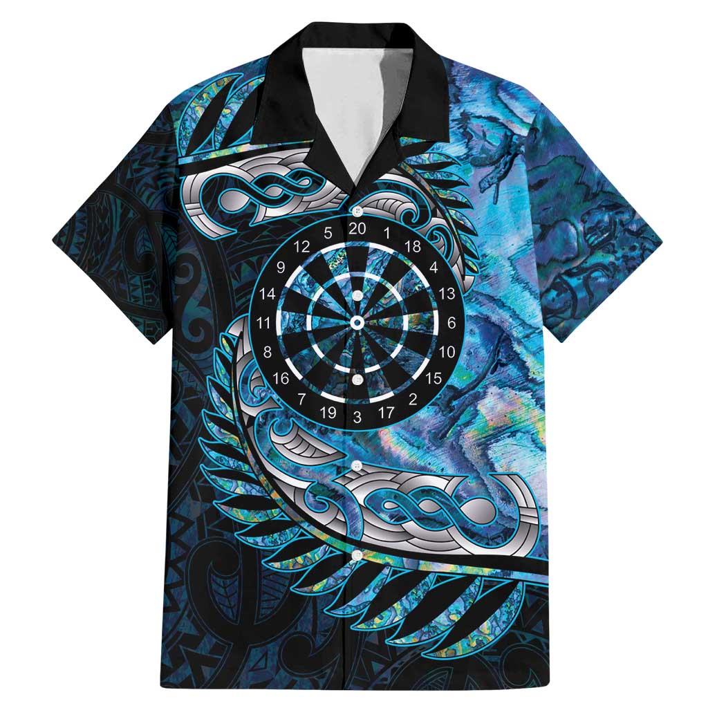 New Zealand Darts Personalised Family Matching Mermaid Dress and Hawaiian Shirt Aotearoa Silver Fern Blue Papua Shell Spirit