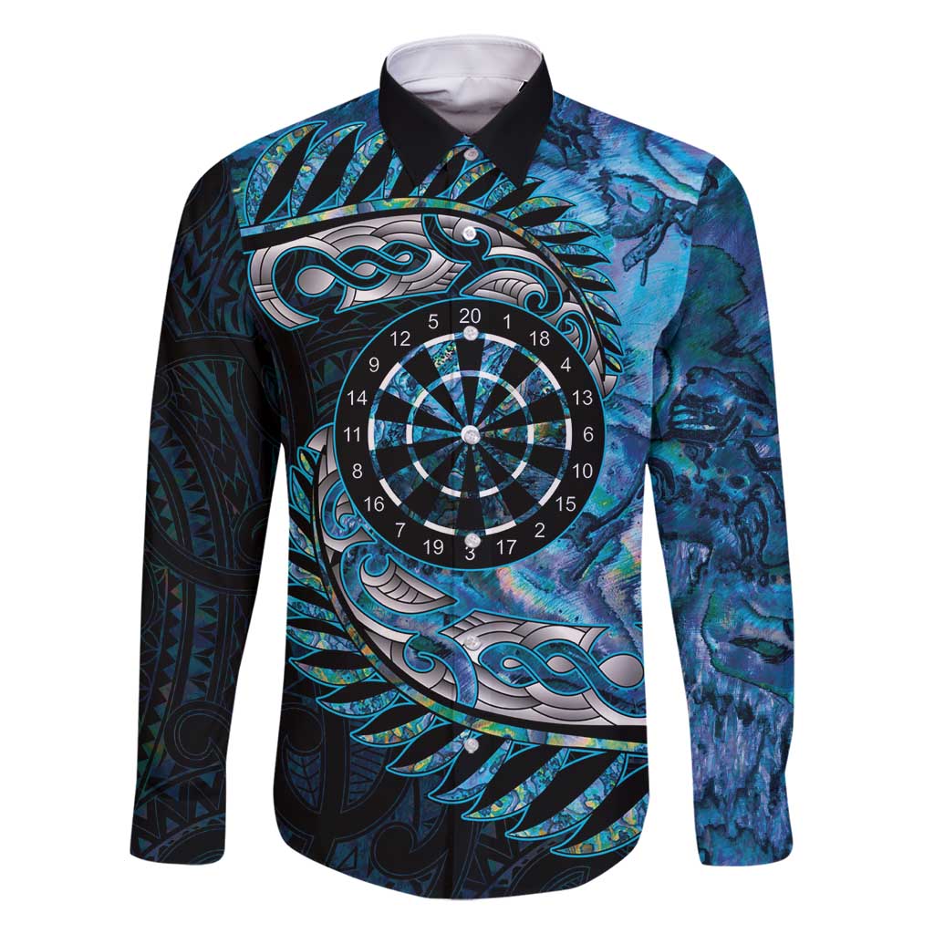 New Zealand Darts Personalised Family Matching Mermaid Dress and Hawaiian Shirt Aotearoa Silver Fern Blue Papua Shell Spirit