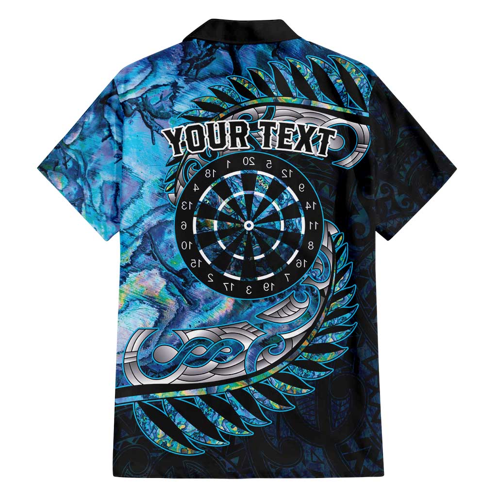 New Zealand Darts Personalised Family Matching Summer Maxi Dress and Hawaiian Shirt Aotearoa Silver Fern Blue Papua Shell Spirit