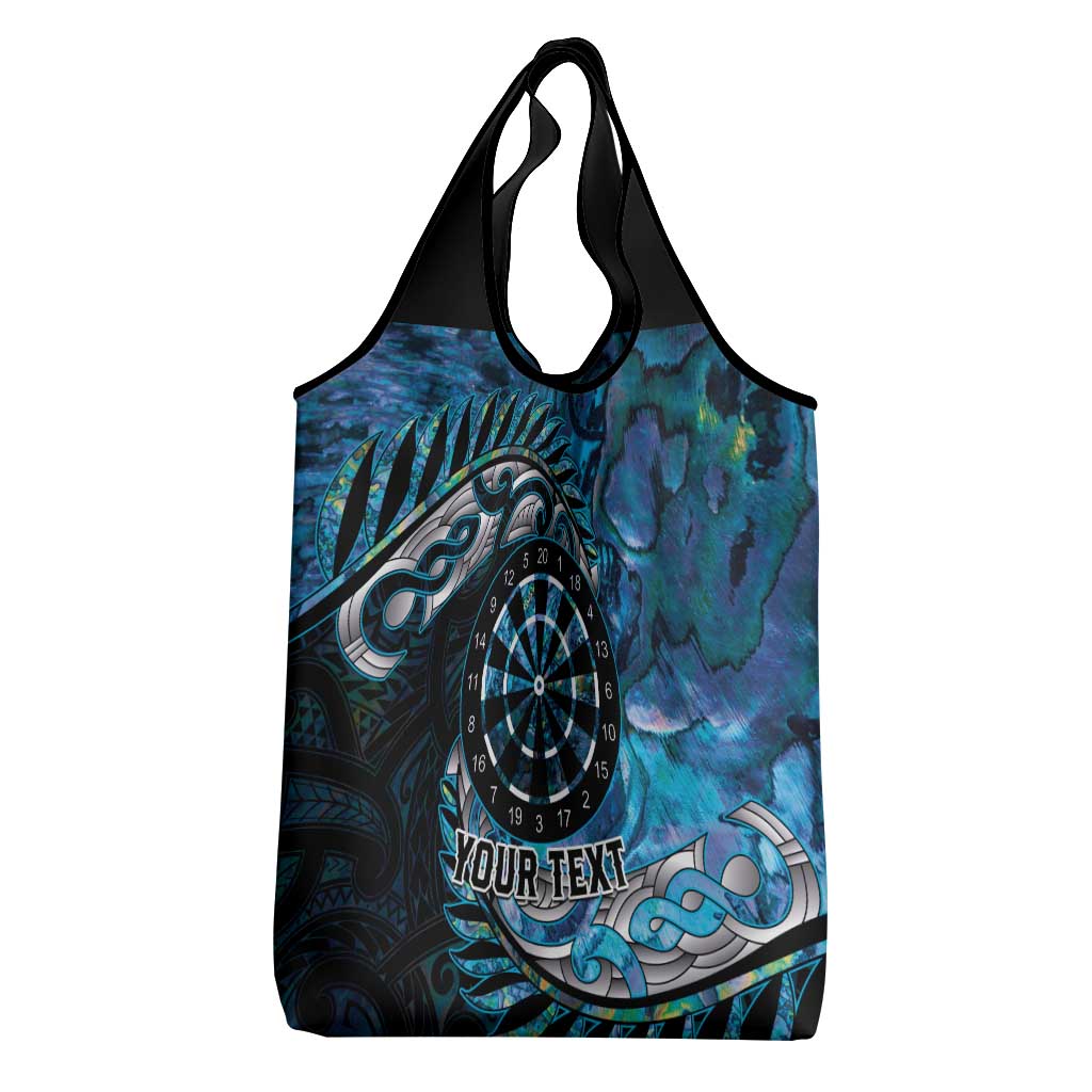 New Zealand Darts Personalised Grocery Bag Aotearoa Silver Fern Blue Papua Shell Spirit