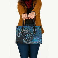 New Zealand Darts Personalised Leather Bag Aotearoa Silver Fern Blue Papua Shell Spirit - Polynesian Pride