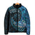 New Zealand Darts Personalised Padded Jacket Aotearoa Silver Fern Blue Papua Shell Spirit - Polynesian Pride
