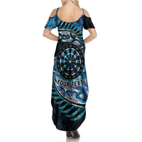 New Zealand Darts Personalised Summer Maxi Dress Aotearoa Silver Fern Blue Papua Shell Spirit