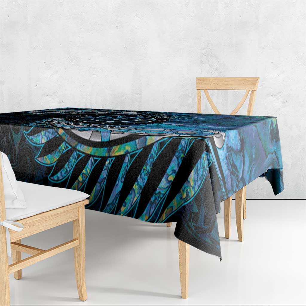 New Zealand Darts Personalised Tablecloth Aotearoa Silver Fern Blue Papua Shell Spirit