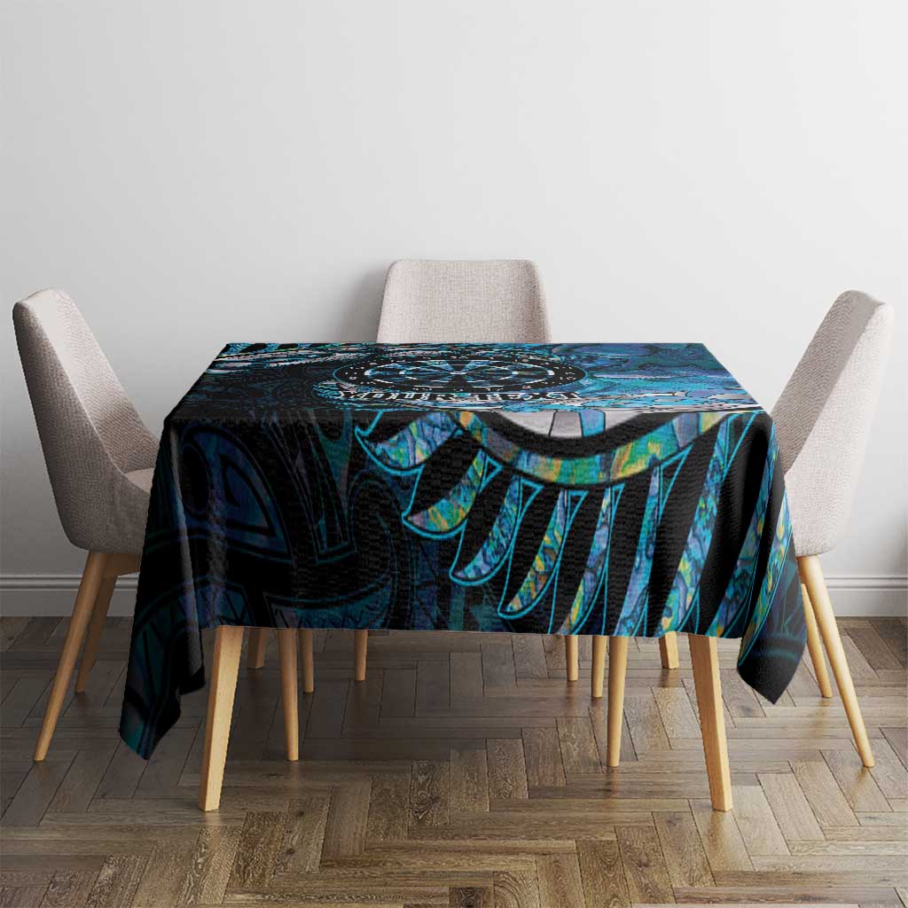 New Zealand Darts Personalised Tablecloth Aotearoa Silver Fern Blue Papua Shell Spirit
