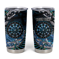 New Zealand Darts Personalised Tumbler Cup Aotearoa Silver Fern Blue Papua Shell Spirit