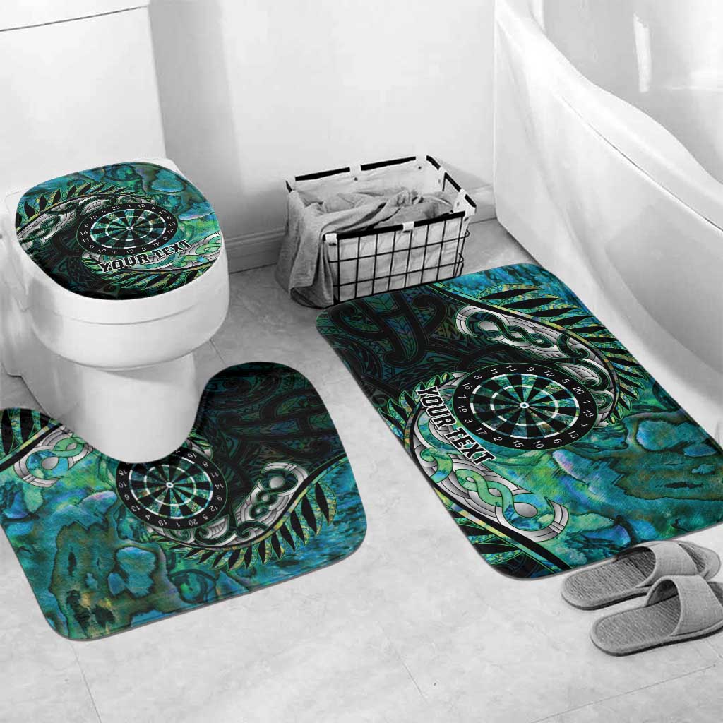 New Zealand Darts Personalised Bathroom Set Aotearoa Silver Fern Green Papua Shell Spirit - Polynesian Pride