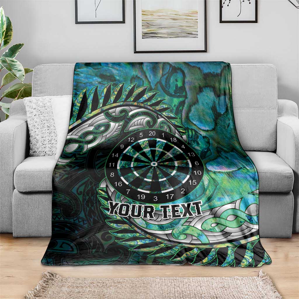 New Zealand Darts Personalised Blanket Aotearoa Silver Fern Green Papua Shell Spirit