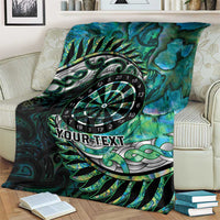 New Zealand Darts Personalised Blanket Aotearoa Silver Fern Green Papua Shell Spirit