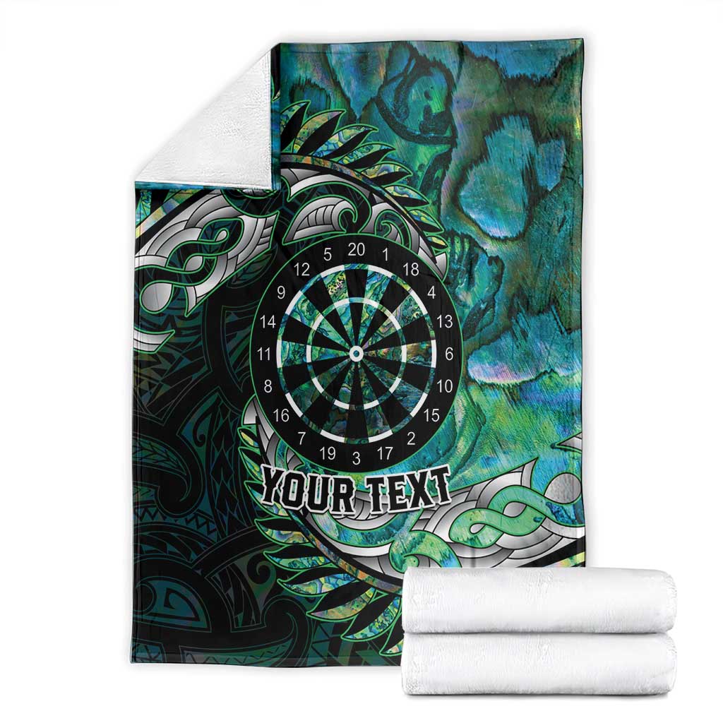 New Zealand Darts Personalised Blanket Aotearoa Silver Fern Green Papua Shell Spirit