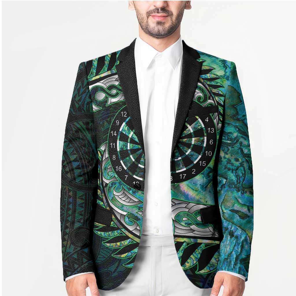 New Zealand Darts Personalised Blazer Aotearoa Silver Fern Green Papua Shell Spirit - Polynesian Pride