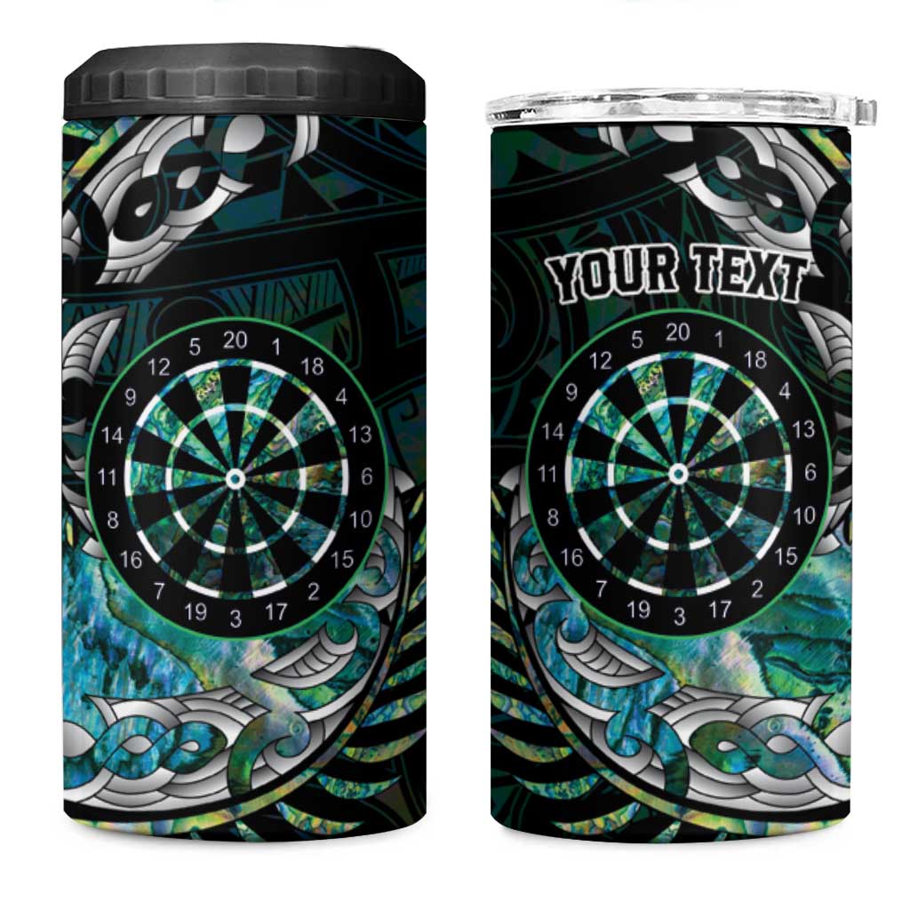 New Zealand Darts Personalised 4 in 1 Can Cooler Tumbler Aotearoa Silver Fern Green Papua Shell Spirit