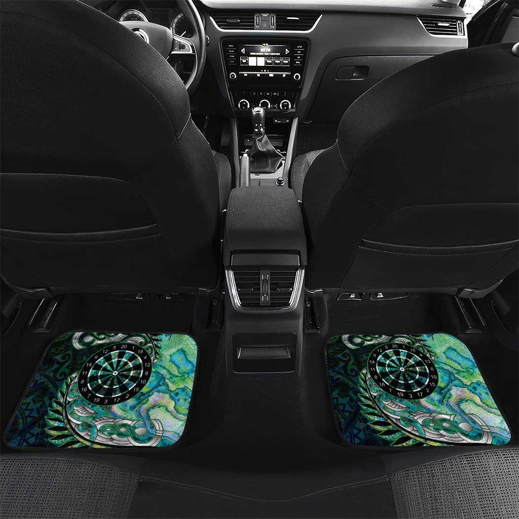 New Zealand Darts Personalised Car Mats Aotearoa Silver Fern Green Papua Shell Spirit