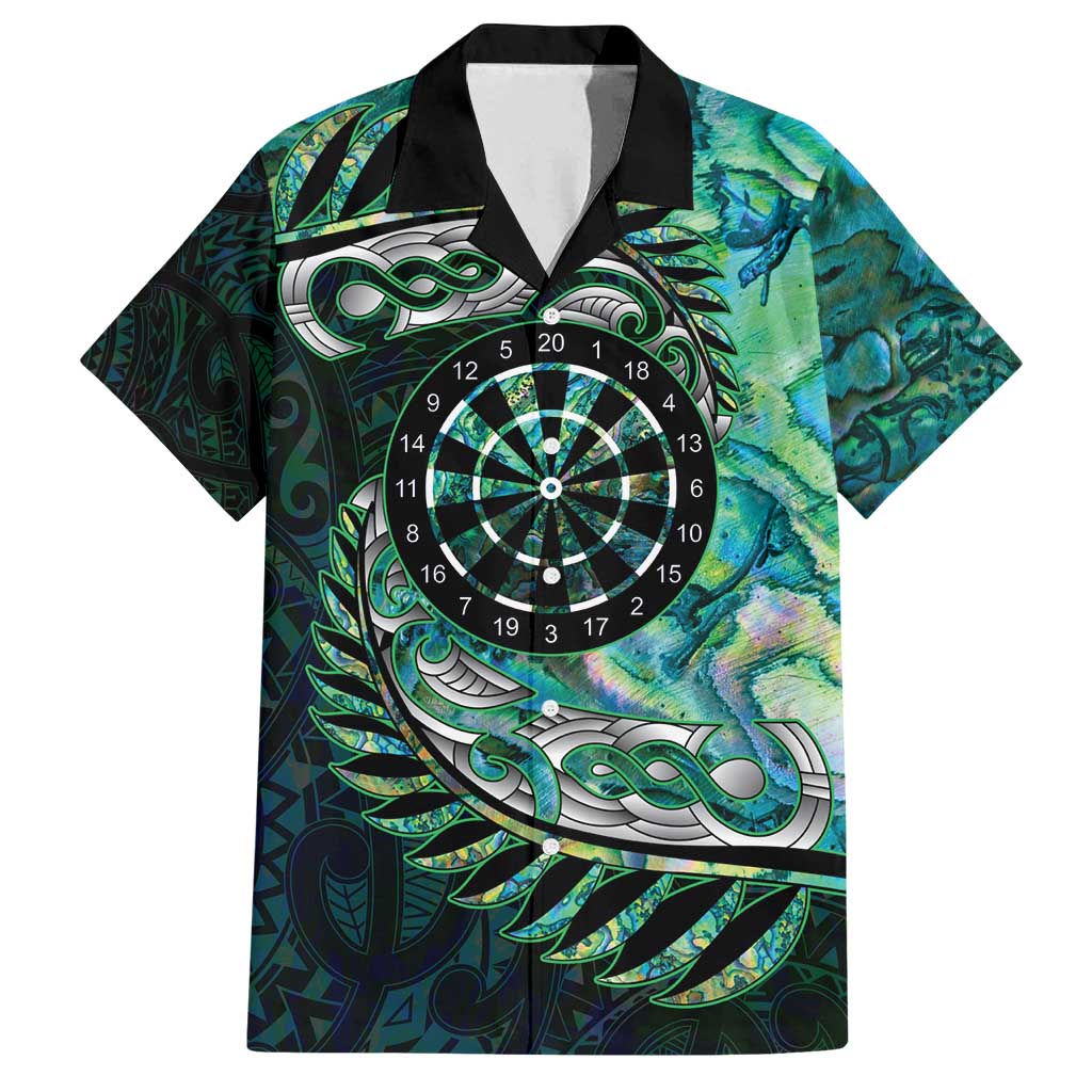 New Zealand Darts Personalised Family Matching Long Sleeve Bodycon Dress and Hawaiian Shirt Aotearoa Silver Fern Green Papua Shell Spirit