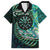 New Zealand Darts Personalised Family Matching Long Sleeve Bodycon Dress and Hawaiian Shirt Aotearoa Silver Fern Green Papua Shell Spirit
