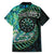 New Zealand Darts Personalised Family Matching Long Sleeve Bodycon Dress and Hawaiian Shirt Aotearoa Silver Fern Green Papua Shell Spirit