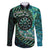New Zealand Darts Personalised Family Matching Long Sleeve Bodycon Dress and Hawaiian Shirt Aotearoa Silver Fern Green Papua Shell Spirit